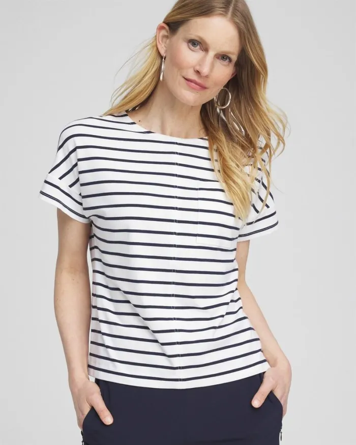 Chico039s Tops Zenergy UPF Knit Stripe Dolman Top Classic Navy 8211 Clothing Chico039s Tops Zenergy UPF Knit Stripe Dolman Top Classic Navy 8211 Clothing