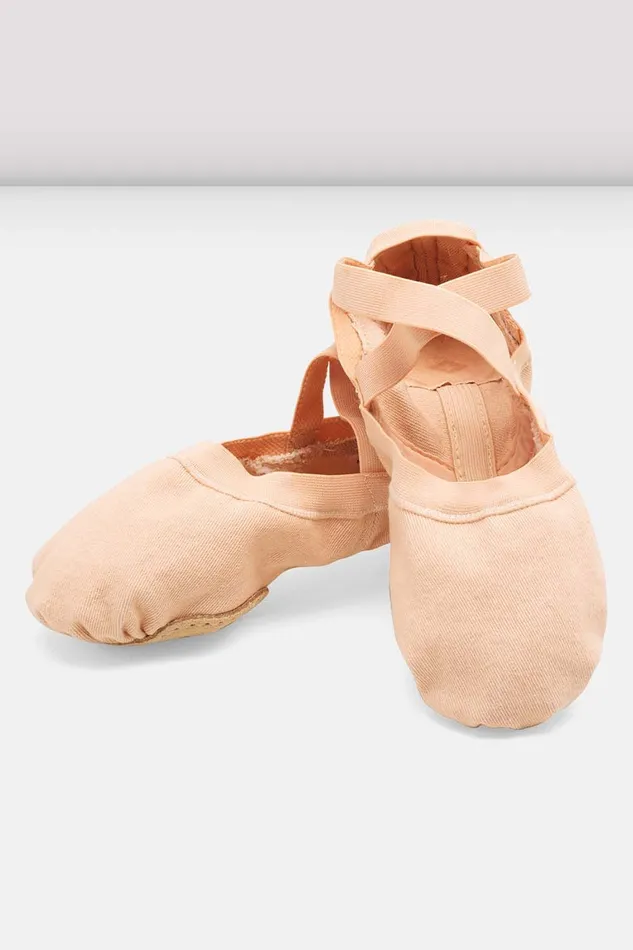 Children Ballet Bloch Childrens Synchrony Stretch Canvas Ballet Shoes Pink Canvas