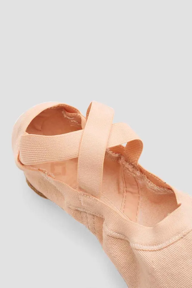 Children Ballet Bloch Childrens Synchrony Stretch Canvas Ballet Shoes Pink Canvas