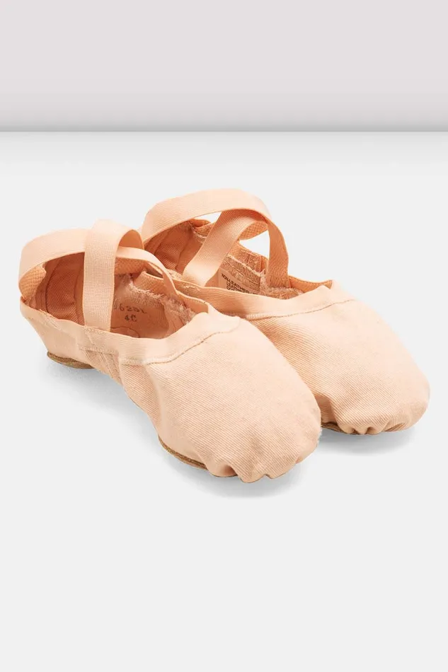 Children Ballet Bloch Childrens Synchrony Stretch Canvas Ballet Shoes Pink Canvas