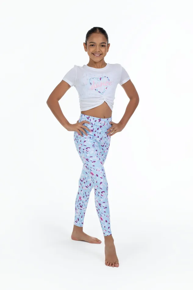 Children Bloch Bloch X Flo Active Full Length Legging Pale Blue Petals Tights Children Bloch Bloch X Flo Active Full Length Legging Pale Blue Petals Tights
