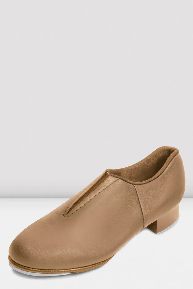 Children Bloch Childrens Tap Flex Slip On Leather Tap Shoes Tan Leather Tap