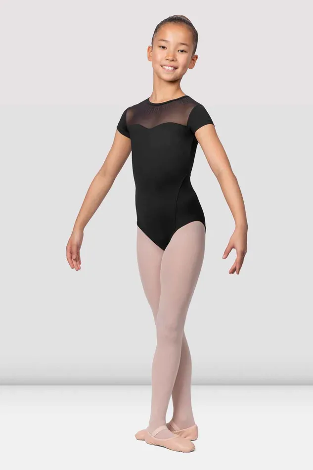 Children Bloch Girls Boutique Cap Sleeve Leotard Black Leotards