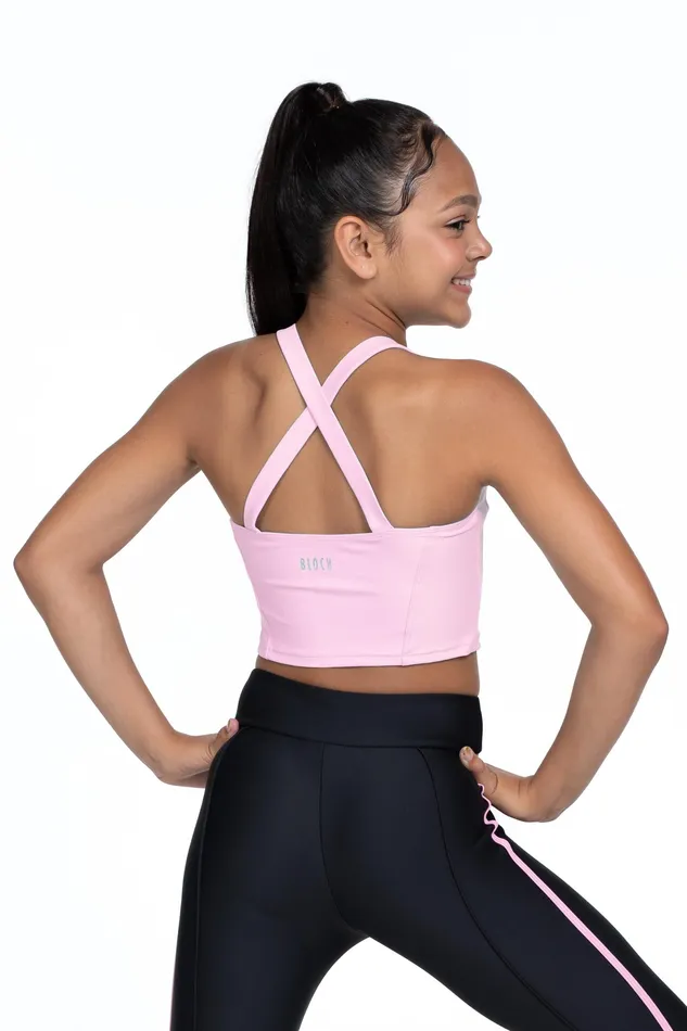 Children Bloch X Flo Active Shelby Seamed Cross Back Top Pink Tops Bloch Children Bloch X Flo Active Shelby Seamed Cross Back Top Pink Tops Bloch