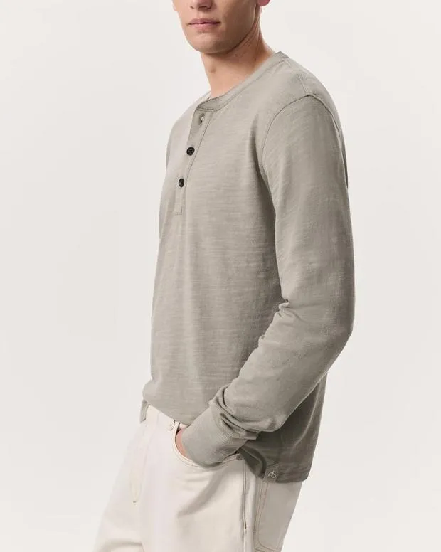 Classic Flame Henley Shirt Elephant GraySea Grey TShirts and Henleys rag and bone Men