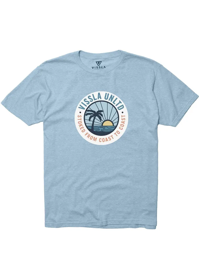 Clothing Vissla Youth Sun Down Boys Snow Tee IBH 8211 Ice Blue Heather