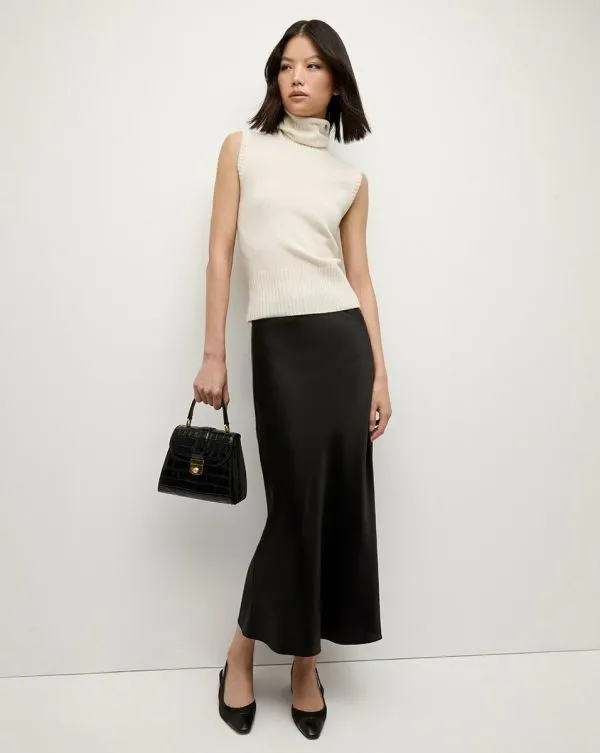 Clover StretchSilk Skirt Black Women Veronica Beard Skirts and Shorts