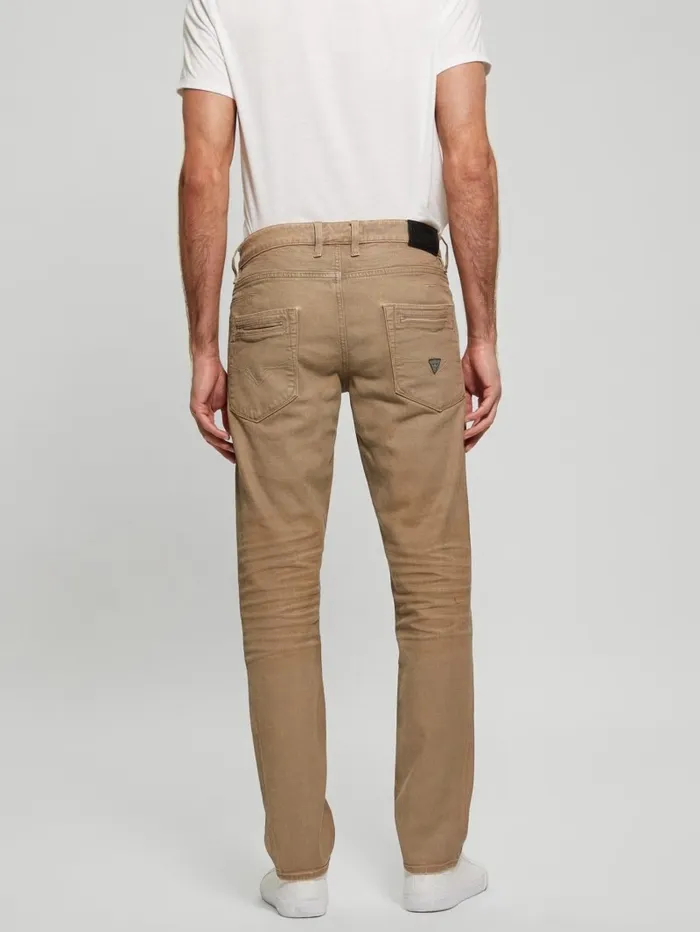 Coated Denim Slim Tapered Zip Jeans Isotope Brown Men Jeans and Denim GUESS Coated Denim Slim Tapered Zip Jeans Isotope Brown Men Jeans and Denim GUESS