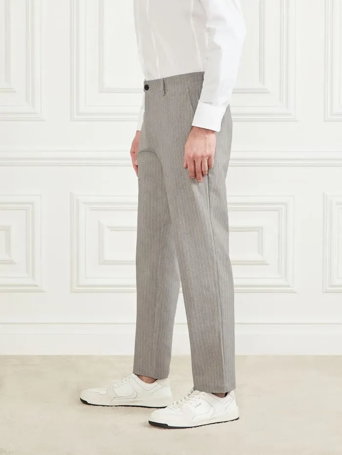 Connor Performing Chino Pants Light Wool Grey Pinstripe Men Pants and Shorts GUESS Connor Performing Chino Pants Light Wool Grey Pinstripe Men Pants and Shorts GUESS