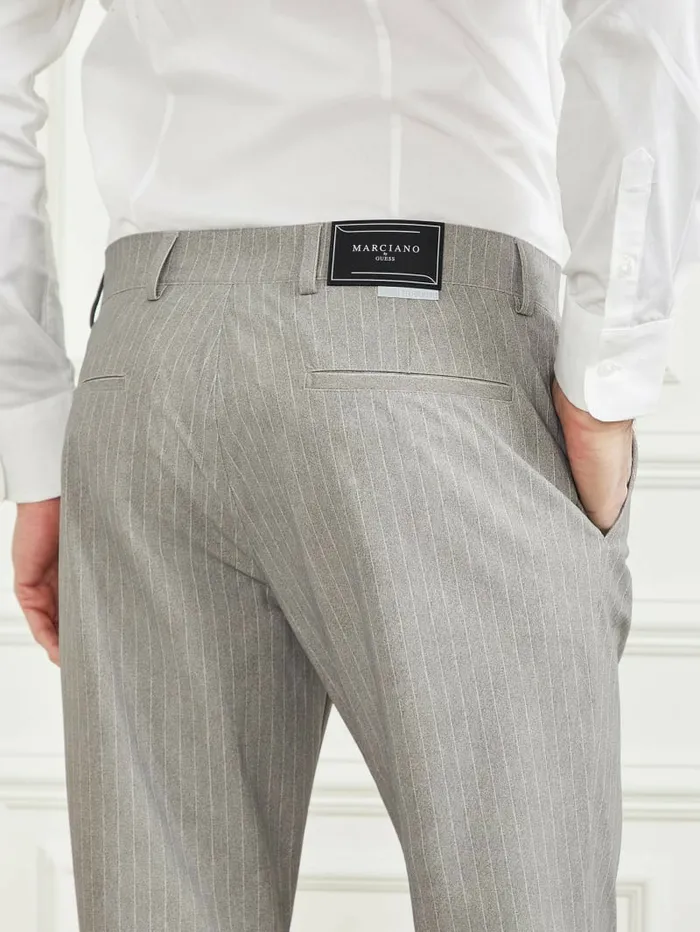 Connor Performing Chino Pants Light Wool Grey Pinstripe Men Pants and Shorts GUESS Connor Performing Chino Pants Light Wool Grey Pinstripe Men Pants and Shorts GUESS