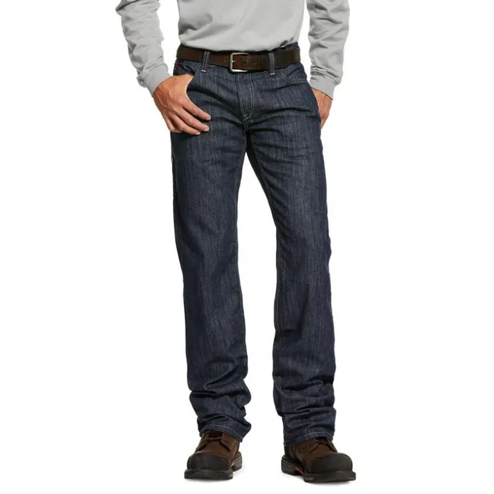 Denim Men Ariat FR M5 Slim Armor Stretch Stackable Straight Leg Jean Rinse