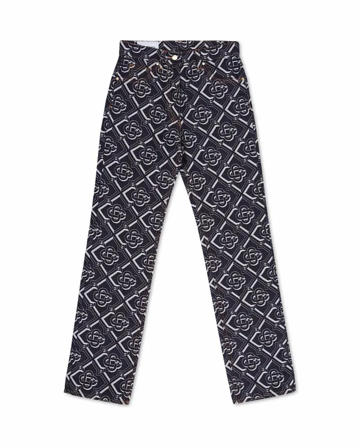 Denim Men Casablanca Paris Denim Monogram Classic Straight Leg Jean