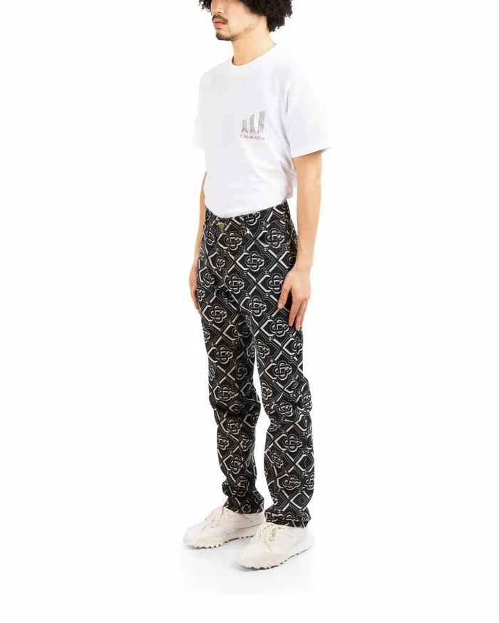 Denim Men Casablanca Paris Denim Monogram Classic Straight Leg Jean