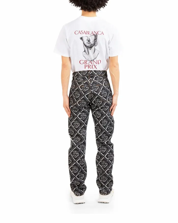 Denim Men Casablanca Paris Denim Monogram Classic Straight Leg Jean