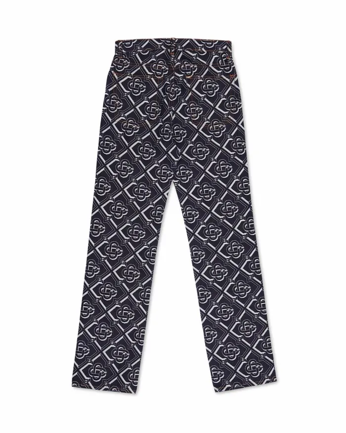 Denim Men Casablanca Paris Denim Monogram Classic Straight Leg Jean