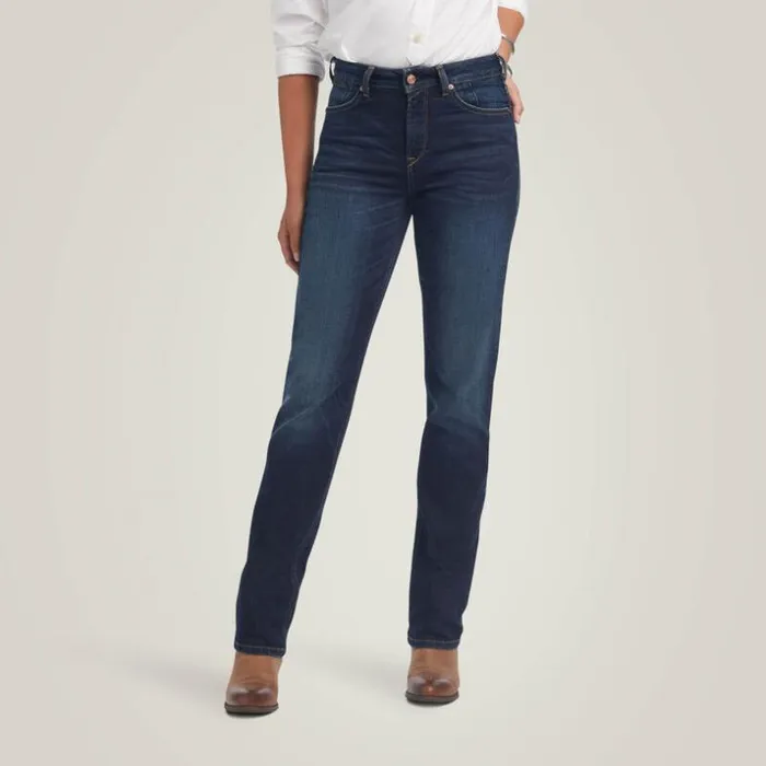 Denim Women Ariat Premium High Rise Stretch Straight Jean Michigan