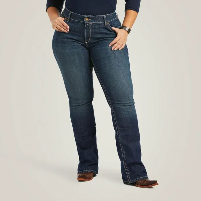 Denim Women Ariat REAL Mid Rise Corinne Boot Cut Jean Pacific Denim Women Ariat REAL Mid Rise Corinne Boot Cut Jean Pacific