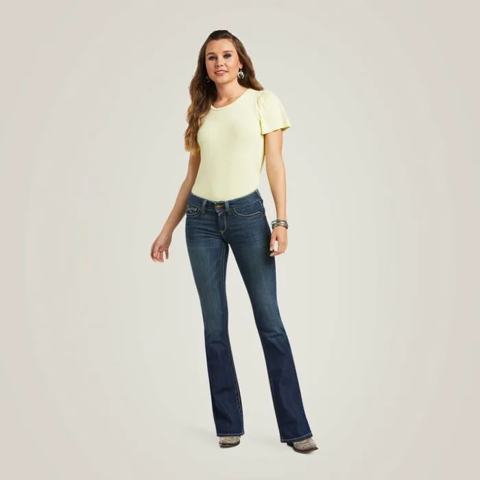 Denim Women Ariat REAL Mid Rise Corinne Boot Cut Jean Pacific Denim Women Ariat REAL Mid Rise Corinne Boot Cut Jean Pacific