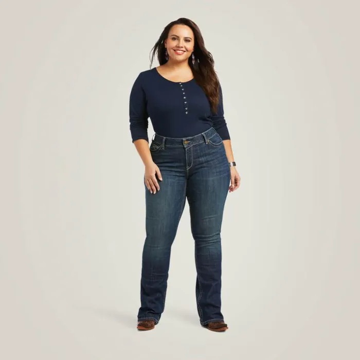 Denim Women Ariat REAL Mid Rise Corinne Boot Cut Jean Pacific Denim Women Ariat REAL Mid Rise Corinne Boot Cut Jean Pacific