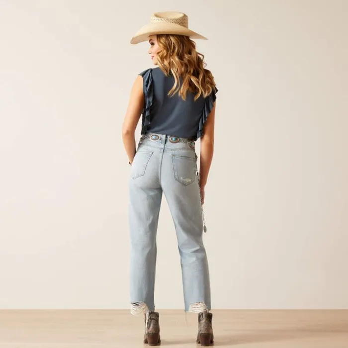 Denim Women Ariat Ultra High Rise Tomboy Straight Jean Mykonos Denim Women Ariat Ultra High Rise Tomboy Straight Jean Mykonos