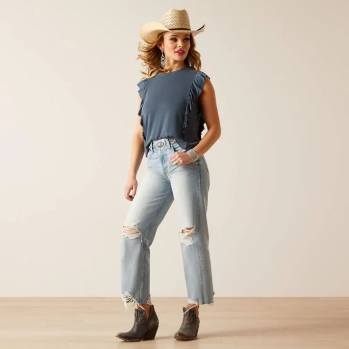 Denim Women Ariat Ultra High Rise Tomboy Straight Jean Mykonos Denim Women Ariat Ultra High Rise Tomboy Straight Jean Mykonos