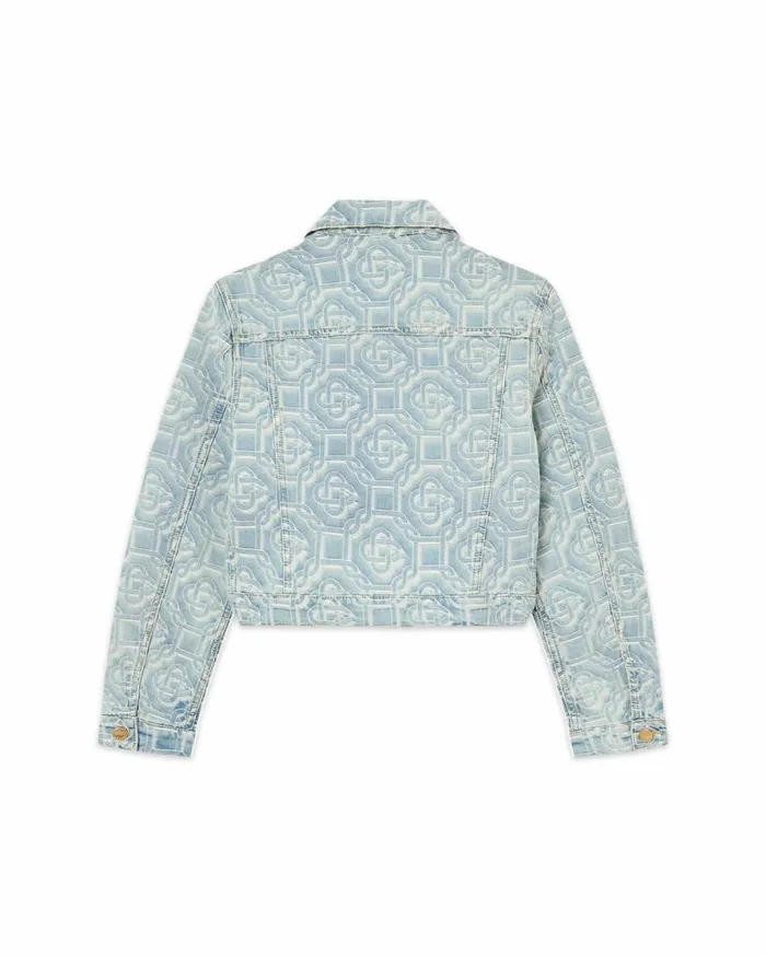 Denim Women Casablanca Paris Bleached Classic Monogram Denim Jacket