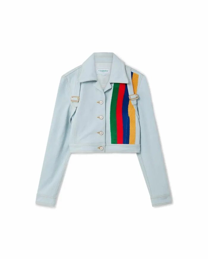 Denim Women Casablanca Paris Rainbow Cropped Denim Jacket