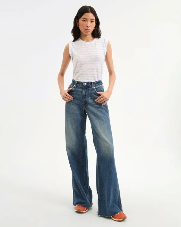 Dree Muscle Tee Bluebellandwhite Women Veronica Beard Tops