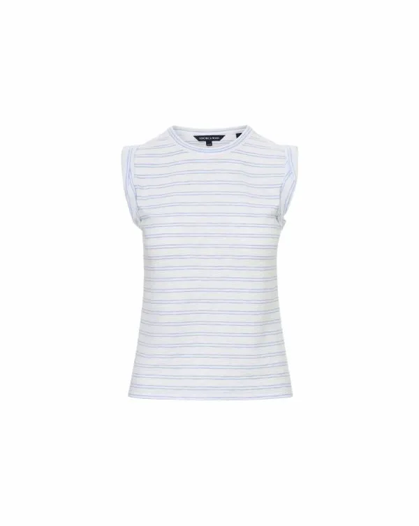 Dree Muscle Tee Bluebellandwhite Women Veronica Beard Tops