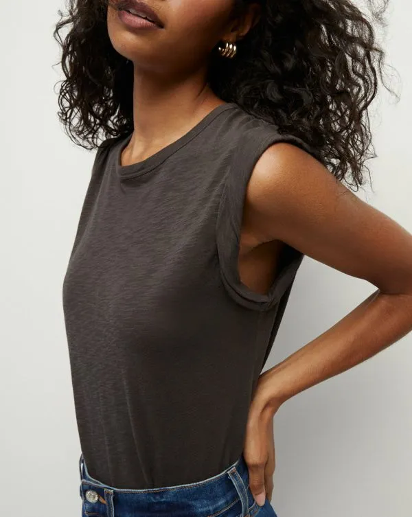 Dree Muscle Tee Charcoal Women Veronica Beard Tops Dree Muscle Tee Charcoal Women Veronica Beard Tops