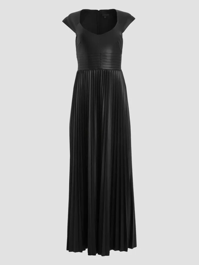 Dresses and Jumpsuits GUESS Women Teri FauxLeather Dress Jet Black Multi