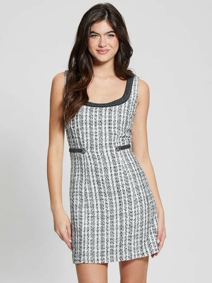 Dresses and Jumpsuits GUESS Women Tosca Braid Dress Black And White Boucle Co