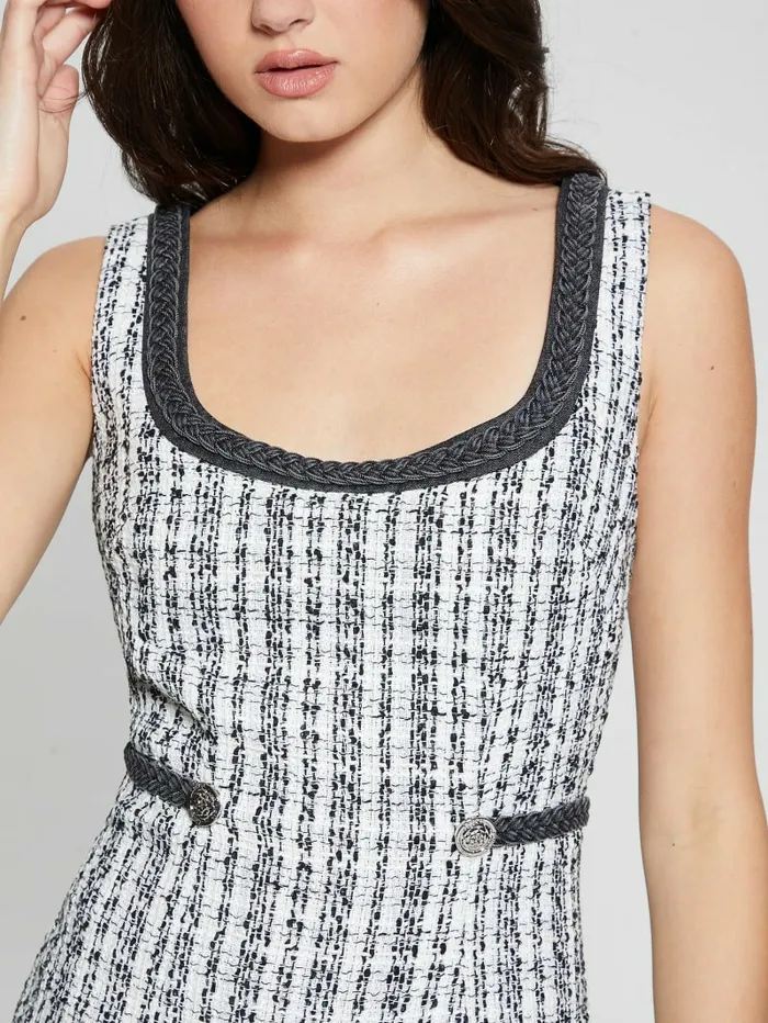 Dresses and Jumpsuits GUESS Women Tosca Braid Dress Black And White Boucle Co Dresses and Jumpsuits GUESS Women Tosca Braid Dress Black And White Boucle Co