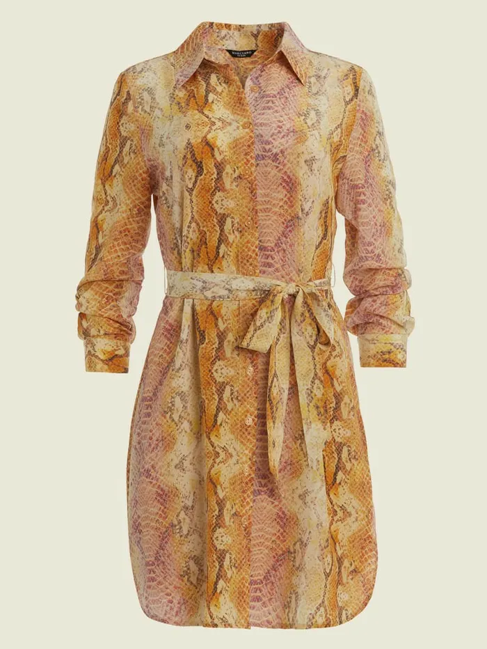 Dresses and Jumpsuits Next Level Silk Shirt Dress Sonora Skin GUESS Women Dresses and Jumpsuits Next Level Silk Shirt Dress Sonora Skin GUESS Women