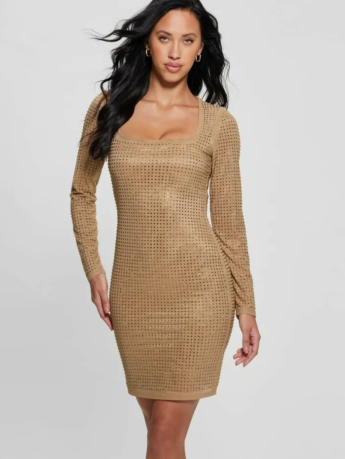 Dresses and Jumpsuits Women Emilie Rhinestone Dress Wet Sand Multi GUESS