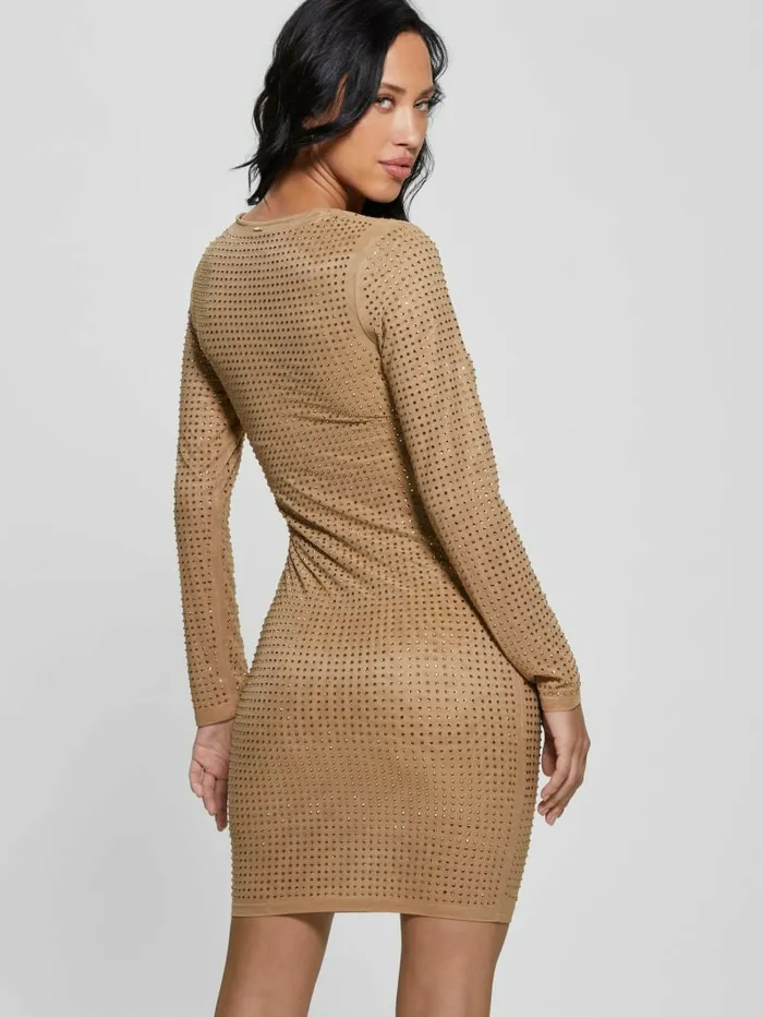 Dresses and Jumpsuits Women Emilie Rhinestone Dress Wet Sand Multi GUESS