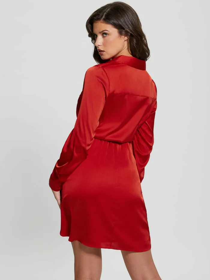 Dresses and Jumpsuits Women GUESS Eco Alya Dress Bonfire Red Dresses and Jumpsuits Women GUESS Eco Alya Dress Bonfire Red