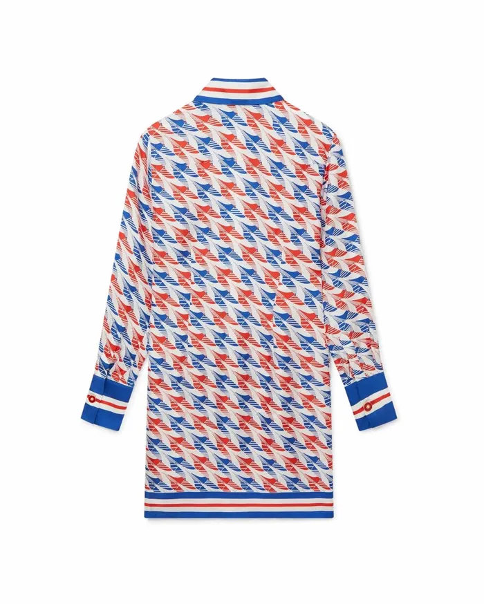 Dresses Women Casablanca Paris Aviation Houndstooth Printed Button Through Dress