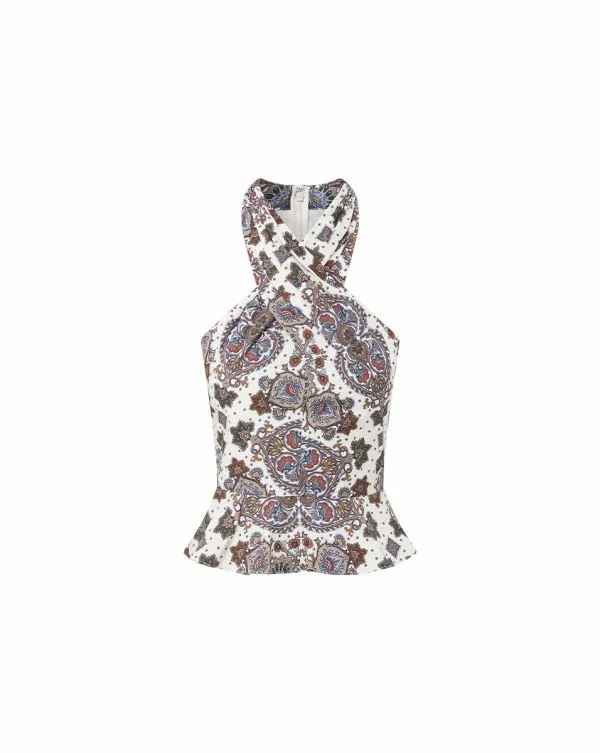 Drey KaleidoscopePrint Top Offwhite Multi Women Veronica Beard Tops Drey KaleidoscopePrint Top Offwhite Multi Women Veronica Beard Tops