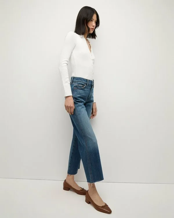 Dylan Raw Hem StraightLeg Jean Evening Dusk Women Veronica Beard Jeans Dylan Raw Hem StraightLeg Jean Evening Dusk Women Veronica Beard Jeans