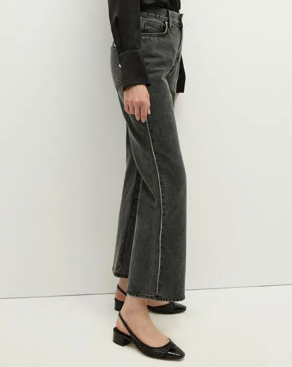 Dylan RhinestoneStripe StraightLeg Jean Stoned Washed Onyx Women Veronica Beard Jeans Dylan RhinestoneStripe StraightLeg Jean Stoned Washed Onyx Women Veronica Beard Jeans