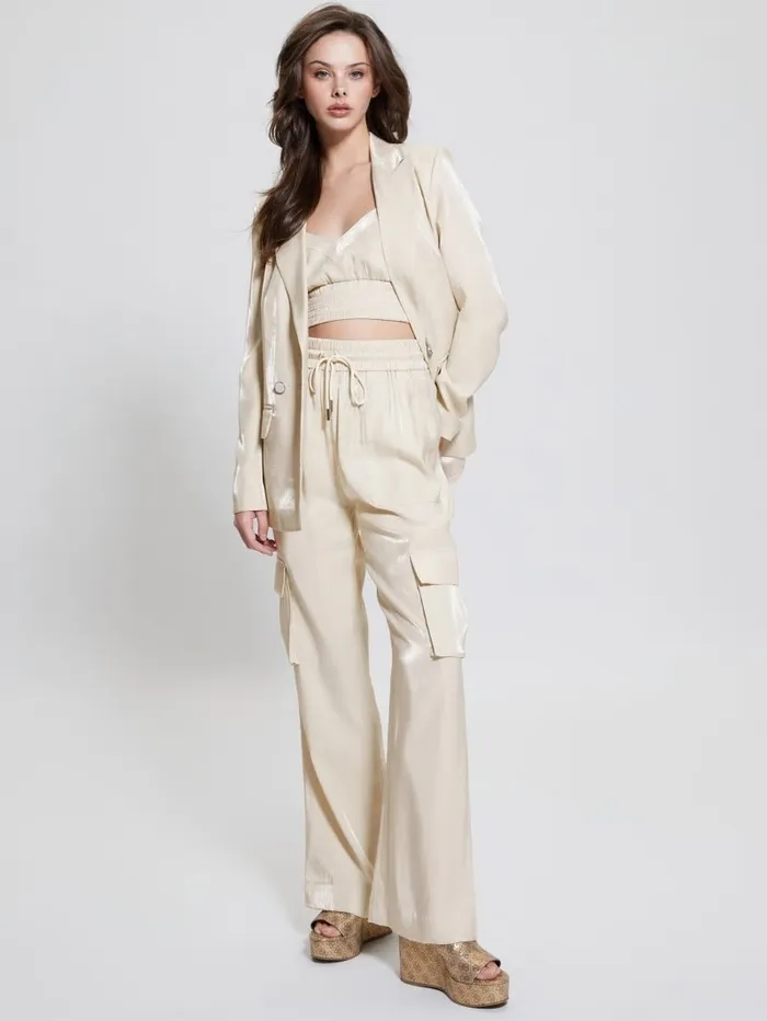 Eco Adriana Satin Blazer Cemento Multi Jackets and Coats GUESS Women Eco Adriana Satin Blazer Cemento Multi Jackets and Coats GUESS Women