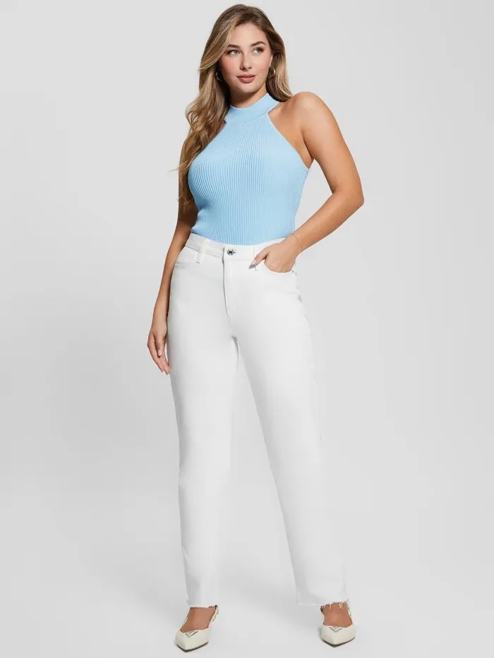 Eco Shayna Mock Neck Top Whimsical Blue Tops GUESS Women Eco Shayna Mock Neck Top Whimsical Blue Tops GUESS Women