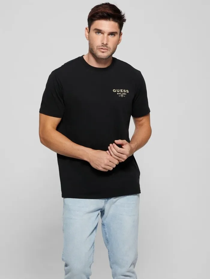 Eco Signature Tee Black TShirts and Tanks GUESS Men