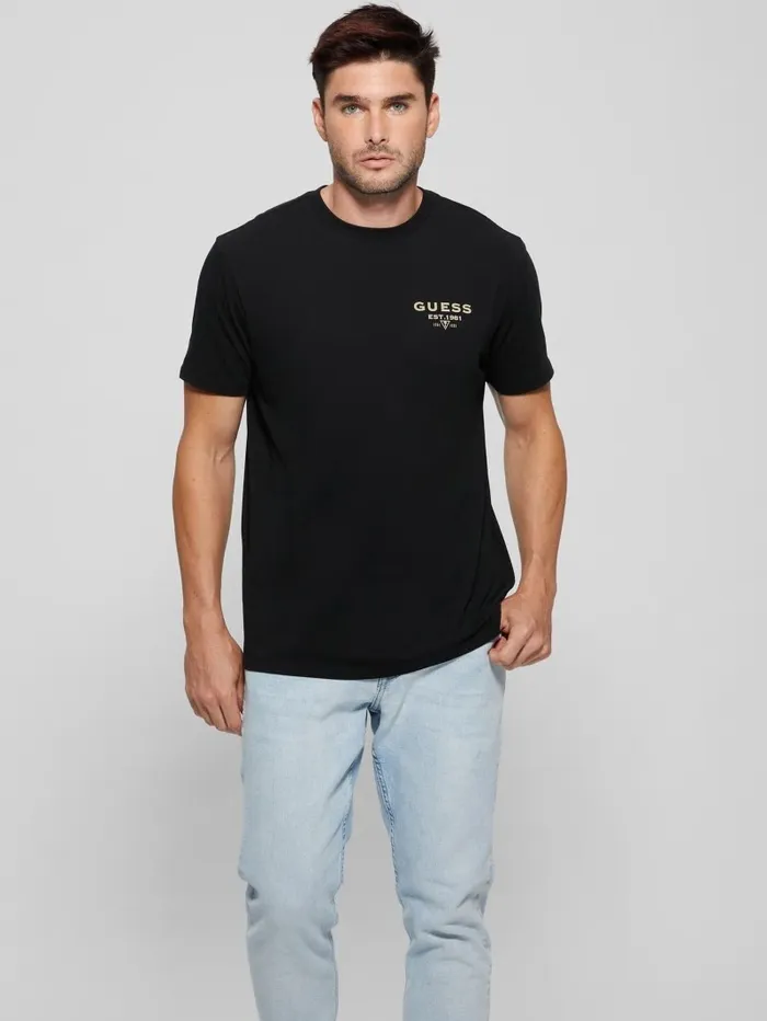 Eco Signature Tee Black TShirts and Tanks GUESS Men Eco Signature Tee Black TShirts and Tanks GUESS Men