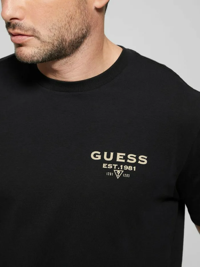 Eco Signature Tee Black TShirts and Tanks GUESS Men Eco Signature Tee Black TShirts and Tanks GUESS Men