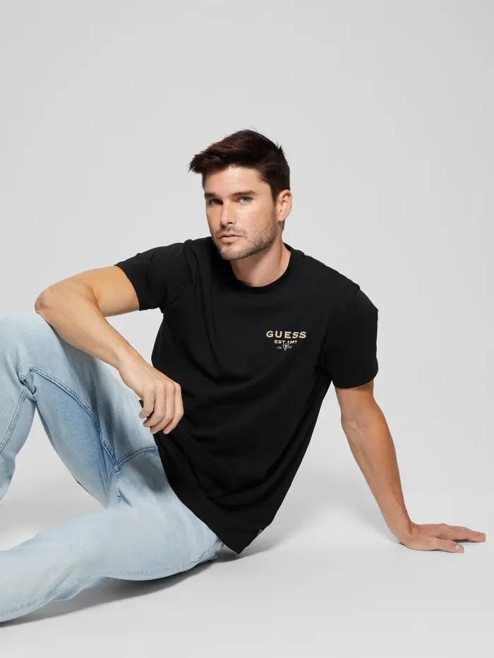Eco Signature Tee Black TShirts and Tanks GUESS Men Eco Signature Tee Black TShirts and Tanks GUESS Men