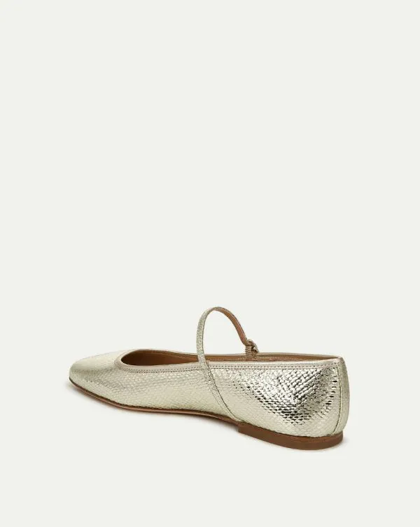 Ellie Metallic Flat Platinum Women Veronica Beard Shoes Ellie Metallic Flat Platinum Women Veronica Beard Shoes