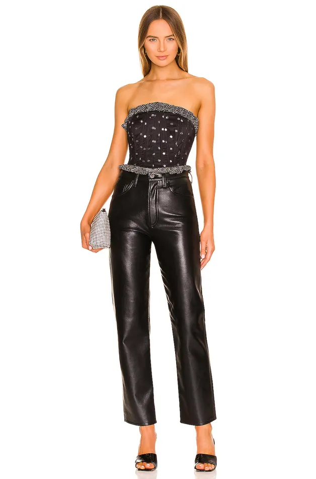 Elodie Bustier Top Black Women Lovers and Friends Tops Elodie Bustier Top Black Women Lovers and Friends Tops