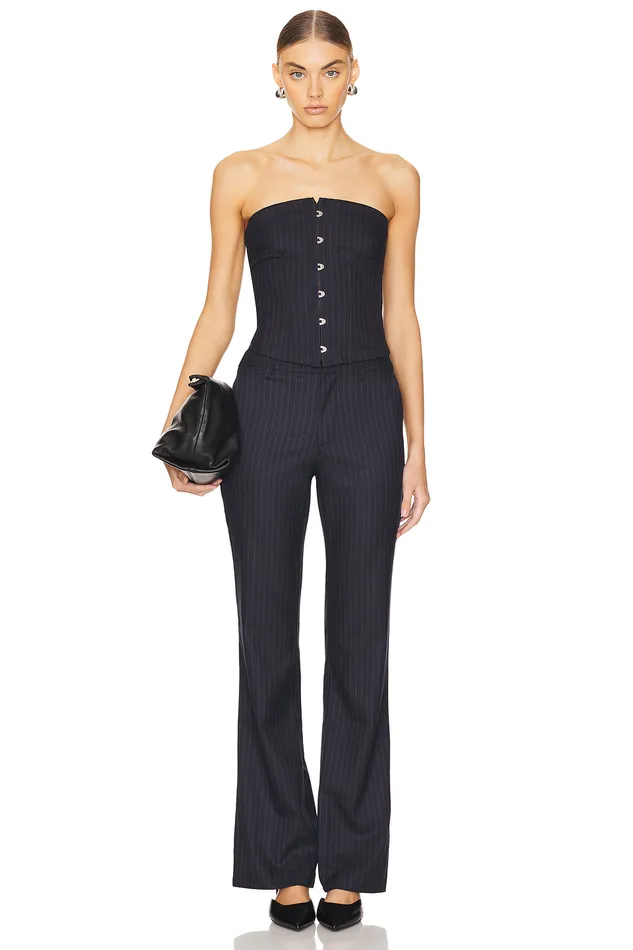 Elodie Pant Grey Pinstripe Women Lovers and Friends Pants